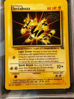 1999 Pokemon * Electabuzz * WB Gold Stamp Movie Foil Black Star Promo #2 PSA 10 - Image 2