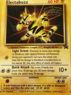 1999 Pokemon * Electabuzz * WB Gold Stamp Movie Foil Black Star Promo #2 PSA 10 - Image 3