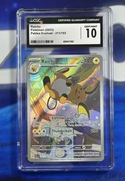 RAICHU 2023 Pokemon Scarlet & Violet Paldea Evolved IR Rare 211/193 CGC 10 GEM💎 - Image 1