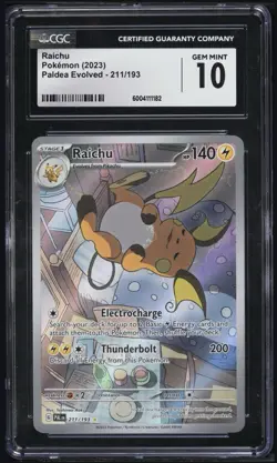 RAICHU 2023 Pokemon Scarlet & Violet Paldea Evolved IR Rare 211/193 CGC 10 GEM💎 - Image 3
