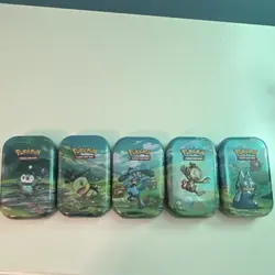 Pokemon TCG Mini Tin Lot of 5 60ct Piplup Turtwig Riolu Chimchar Munchlax - Image 1