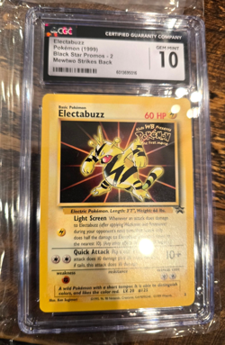 CGC 10 GEM MINT Electabuzz # 2 WB Movie WOTC Black Star PROMO Pokemon Card - Image 1