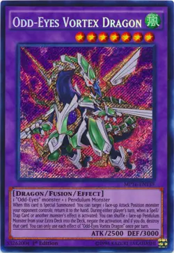 Yugioh! LP Odd-Eyes Vortex Dragon - MP16-EN139 - Secret Rare - 1st Edition Light - Image 1