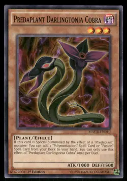 PREDAPLANT DARLINGTONIA COBRA MACR-EN010 MACR YU-GI-OH 1ST EDITION NM/M - Image 1