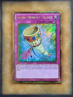 Yugioh Grand Horn of Heaven PGL3-EN040 Gold Secret Rare 1st Ed NM - Image 1