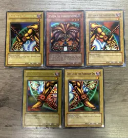 Yugioh Exodia The Forbidden One Complete 5 Card Set Mixed Vintage LOB DB1 MC1 - Image 1