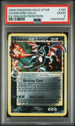 2006 POKEMON EX DRAGON FRONTIERS GOLD STAR #100 CHARIZARD-HOLO PSA 2 - Image 2