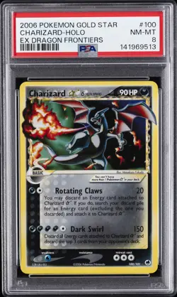 2006 POKEMON EX DRAGON FRONTIERS GOLD STAR #100 CHARIZARD-HOLO PSA 8 - Image 1