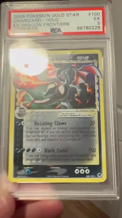 2006 Pokemon EX Dragon Frontiers Gold Star Charizard - Holo #100 PSA 5 BEAUTY - Image 2