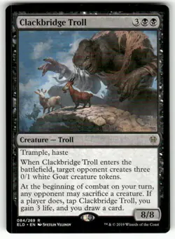 Clackbridge Troll 84 Rare Throne of Eldraine Magic: The Gathering Near Mint - Image 1