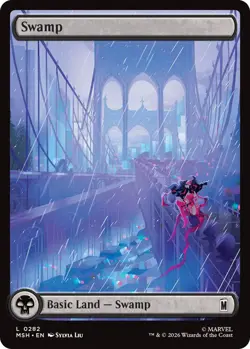 1x Swamp (0282) - Foil MTG - Marvel Super Heroes - NM-Mint - Image 1