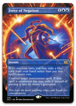 Force of Negation (Borderless) #346 (NM) Double Masters 2022 2X2 Magic MTG - Image 1