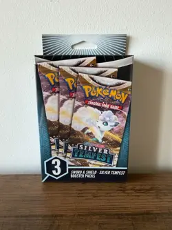 Pokemon TCG : Sword & Shield SILVER TEMPEST 3 Booster Hanger Box - Sealed - NEW - Image 1