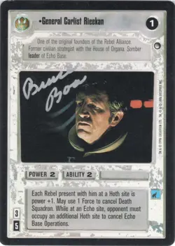 Star Wars CCG - Bruce Boa † (General Carlist Rieekan) - autograph / signed card - Image 1