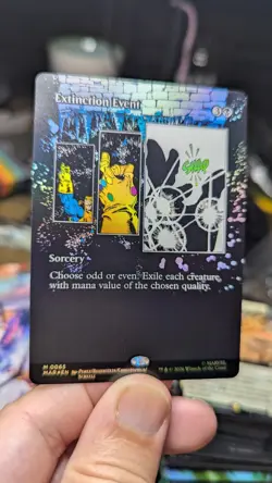 1x Extinction Event FOIL Borderless Marvel MAR NM - Thanos Snap Magic MTG x1 - Image 1