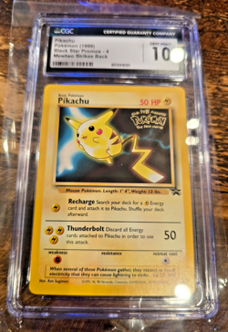 1999 Pikachu Black Star Promo #4 Pokemon Card WB the First Movie CGC 10 - Image 1