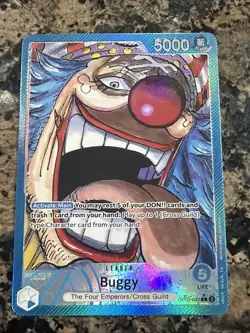 OP09-042 Buggy Leader Alt Art Emperors in the New World One Piece TCG English - Image 1