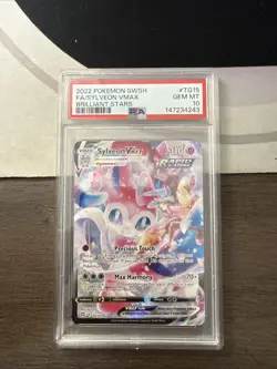 Pokemon TCG Sylveon VMAX PSA 10 2022 Brilliant Stars TG15/TG30 FA Holo EN - Image 1