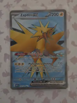 Zapdos EX 192/165 Pokemon TCG Scarlet & Violet 151 Ultra Rare Full Art NM - Image 1