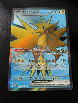 Pokemon TCG Scarlet & Violet Zapdos EX Card 151-192/165 Full art - Image 1