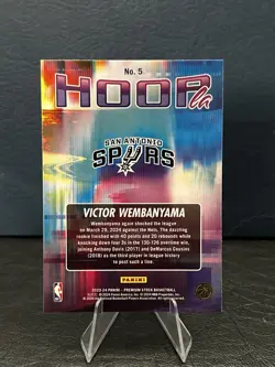 2023-24 NBA Hoops Premium Stock - Hoopla Victor Wembanyama #5 Silver Prizm (RC) - Image 2