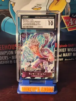 One Piece 2023 Jap. Monkey D Luffy Promo Card BCG Fest 23-24 World Tour CGC 10 - Image 1