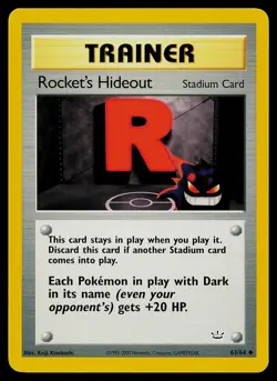 Pokemon Card - Rocket's Hideout Neo Revelation 63/64 Uncommon - Image 1