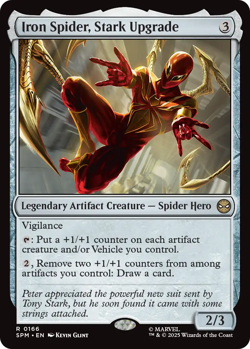 Iron Spider, Stark Upgrade 0166 ~ Rare MTG Marvel Spider-Man - Image 1