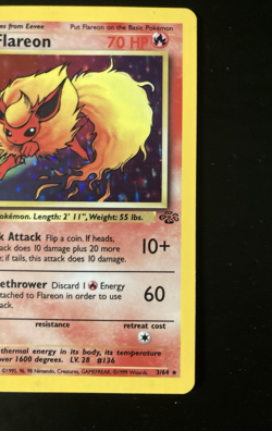 Pokemon TCG Flareon 03/64 Jungle Holo Rare Card English Unlimited 1999 LP - Image 4