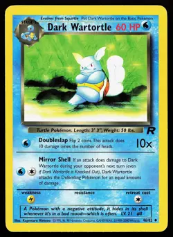 Dark Wartortle 46/82 Unlimited Uncommon Team Rocket Pokemon Card - Image 1
