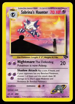 Sabrina's Haunter 55/132 Uncommon Gym Challenge Pokemon Card - Image 1