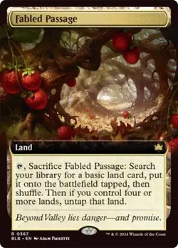 NM Extended Art Fabled Passage, MTG, Bloomburrow Commander, Magic, 367 - Image 1