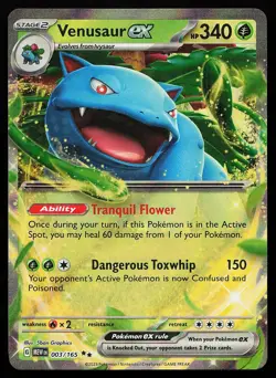 Venusaur ex 003/165 Holo 151 Pokemon Card - Image 1