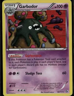 Garbodor Holo Rare Legendary Treasures 68/113 Psychic Holo Pokemon Card - Image 1