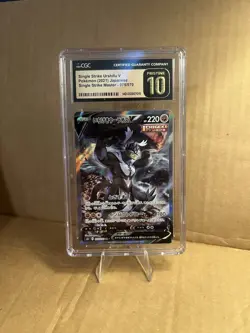 Pokemon TCG Single Strike Urshifu V 075/070 SR Japanese CGC 10 PRISTINE POP 1 - Image 1