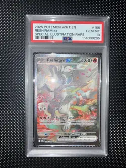 PSA 10 Reshiram EX 166/086 White Flare Pokemon TCG Card SIR Gem Mint - Image 1