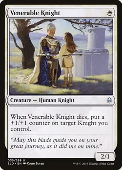 Venerable Knight 2x FOIL ELD MTG Throne of Eldraine Uncommon MINT white - Image 1