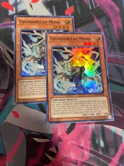 YUGIOH - THUNDERCLAP MONK X2 - SUPER RARE - SAST - NM - 1ST/UNLIMITED - Image 1