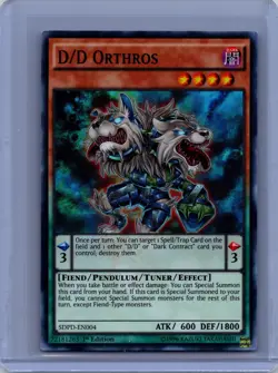 D/D Orthros 1st Edition Super Rare Structure Deck: Pendulum Domination SDPD-EN00 - Image 1
