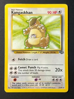 Kangaskhan 21/64 Jungle Unlimited Rare - WOTC Pokemon Card B LP - Image 1
