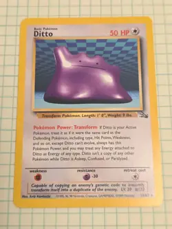 Ditto Fossil Non-Holo 18/62 Card NM Pokemon Card - Image 1