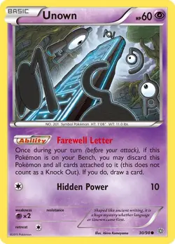 Unown 30/98 Reverse Holo XY - Ancient Origins Pokemon Card - Image 1