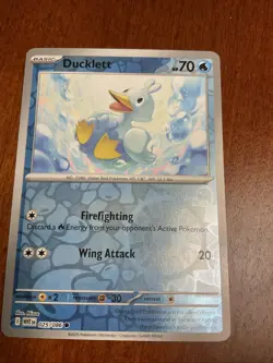 Ducklett 025/086 White Flare Reverse Holo Pokemon TCG Card - Image 1