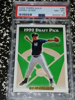 🏆Derek Jeter🏆1993 Topps GOLD Draft RC PSA 8 Centered regrade 9or10U HOF Invest - Image 2