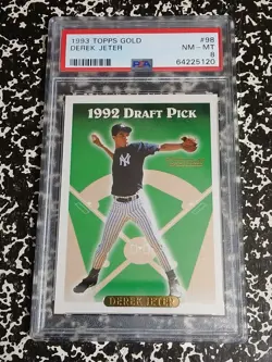 🏆Derek Jeter🏆1993 Topps GOLD Draft RC PSA 8 Centered regrade 9or10U HOF Invest - Image 5