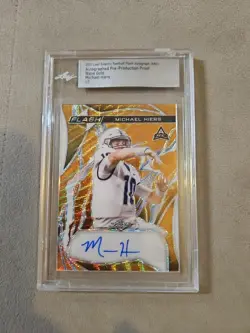 2023 Leaf Flash ROOKIE Michael Hiers Gold Wave Auto 1/1 🔥 NFL PROSPECT MINT📈💰 - Image 1