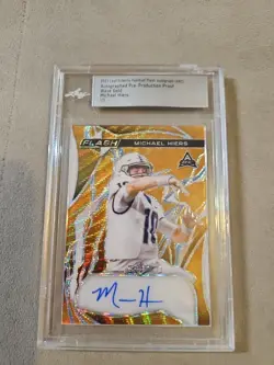2023 Leaf Flash ROOKIE Michael Hiers Gold Wave Auto 1/1 🔥 NFL PROSPECT MINT📈💰 - Image 2