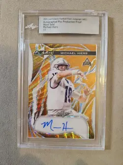 2023 Leaf Flash ROOKIE Michael Hiers Gold Wave Auto 1/1 🔥 NFL PROSPECT MINT📈💰 - Image 3