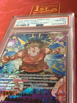 PSA 10 - ONE PIECE PRB02 EN - MONKEY D. LUFFY #061 - SPECIAL ALTERNATE ART - Image 2