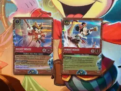 DISNEY CRUISE LINE EXCLUSIVE LORCANA FOIL PROMO MICKEY & MINNIE 13/P3 17/P3 LOT - Image 1